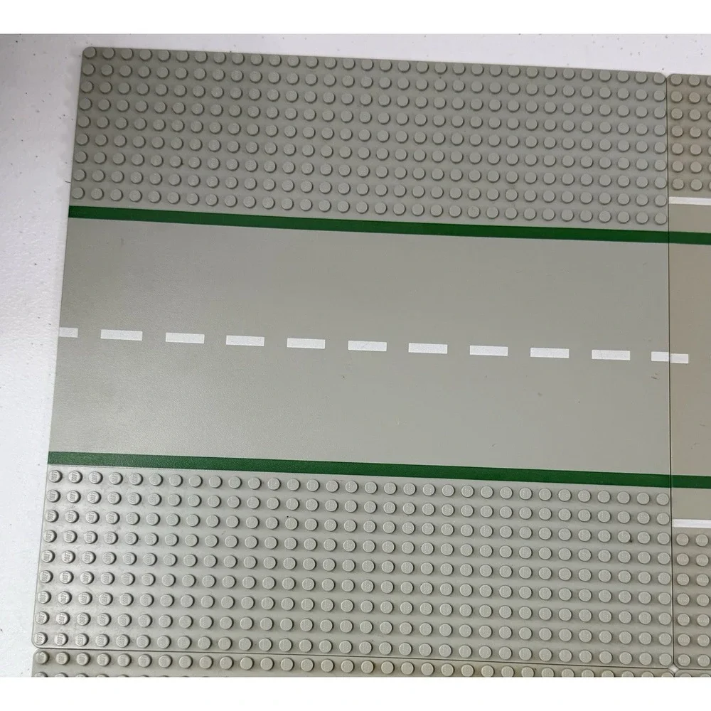 Vintage LEGO 32x32 Gray Baseplate: 7-Stud Road Pattern Lot Of 8